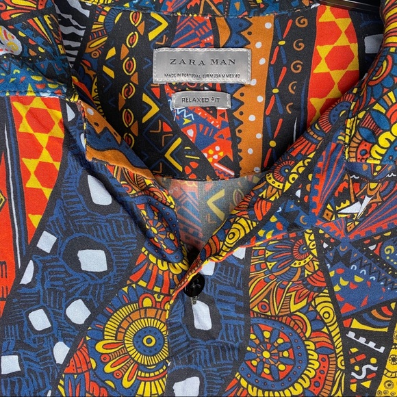 1970s Bohemian Button Short Sleeve Shirt Paisley - Picture 2 of 4